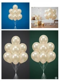 10 Adet Krem Parıltılı Metalik Balonlar ✨ Parti & Kutlama Paketi thumbnail 6