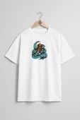 Oversize Diver Octopus Göğüs Tasarımlı Unisex T-Shirt thumbnail 3