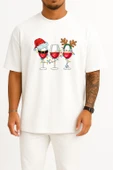 Oversize Yılbaşı Wine Ve Şapka Göğüs Tasarımlı Unisex T-Shirt thumbnail 10