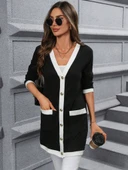 Lucky Life Kadın Uzun Kollu Cepli önden Düğmeli Uzun Modal Ceket thumbnail 2