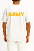Oversize Army Göğüs ve Sırt Tasarımlı Unisex T-Shirt thumbnail 5