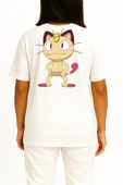 Oversize Meowth Cep ve Sırt Tasarımlı Unisex T-Shirt thumbnail 4