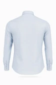 Erkek Beyaz/Mavi Slim Fit Gömlek – Plus Scorpion, Ofis & Günlük Şık Kombin, Ütü Gerektirmeyen thumbnail 10