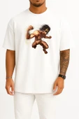 Oversize Attack On Titans Eren Göğüs Tasarımlı Unisex T-Shirt thumbnail 3