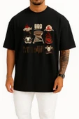 Oversize Barbecue Chophouse Restaurant Kebab Grilling Göğüs Tasarımlı Unisex T-Shirt thumbnail 11