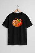 Oversize California Roll Sashimi Sushi Makizushi Unagi Göğüs Tasarımlı Unisex T-Shirt thumbnail 11