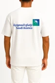 Oversize Saudi Arabia Saudi Aramco Company 0 Sabıc Cep ve Sırt Tasarımlı Unisex T-Shirt thumbnail 2