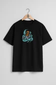 Oversize Diver Octopus Göğüs Tasarımlı Unisex T-Shirt thumbnail 9