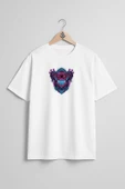 Oversize Wolf Head With Antique Engraving Ornament Göğüs Tasarımlı Unisex T-Shirt thumbnail 7