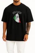 Oversize Sto Cazzo İtalia Göğüs Tasarımlı Unisex T-Shirt thumbnail 11