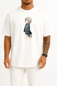 Oversize The Idolmaster Cinderella Girls Anime Manga Art Göğüs Tasarımlı Unisex T-Shirt thumbnail 5