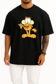 Oversize Garfield 'In Bingo Alt Özelliği Lasagneg Göğüs Tasarımlı Unisex T-Shirt thumbnail 9