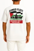 Oversize Sumud Fleet Göğüs ve Sırt Tasarımlı Unisex T-Shirt thumbnail 11