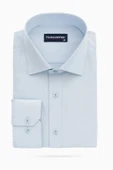 Erkek Beyaz/Mavi Slim Fit Gömlek – Plus Scorpion, Ofis & Günlük Şık Kombin, Ütü Gerektirmeyen thumbnail 6