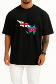 Oversize Georgia Azerbaijan Göğüs Tasarımlı Unisex T-Shirt thumbnail 9