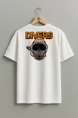 Oversize Divers Dalgıç Başlığı Göğüs ve Sırt Tasarımlı Unisex T-Shirt thumbnail 8