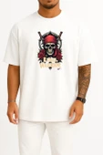 Oversize Rebel Warrior Skull Göğüs Baskılı Unisex T-Shirt thumbnail 7