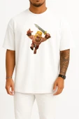 Oversize Clash Of Clans Barbarian İllustration Göğüs Tasarımlı Unisex T-Shirt thumbnail 1