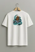 Oversize Diver Octopus Cep ve Sırt Tasarımlı Unisex T-Shirt thumbnail 5
