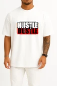 Oversize Hustle & Bustle Göğüs Tasarımlı Unisex T-Shirt thumbnail 7