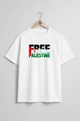 Oversize Free Palestine Göğüs Tasarımlı Unisex T-Shirt thumbnail 5