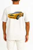 Oversize Chevrolet Camaro Car Bumblebee Chevrolet Corsica Cep ve Sırt Tasarımlı Unisex T-Shirt thumbnail 8