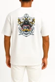 Oversize Mustache Skull Pirate Göğüs ve Sırt Tasarımlı Unisex T-Shirt thumbnail 8