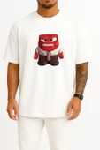 Oversize Riley Anger Emotion Pixar Fear Göğüs Tasarımlı Unisex T-Shirt thumbnail 4
