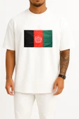 Oversize Flag Of Afghanistan Göğüs Tasarımlı Unisex T-Shirt thumbnail 3