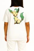 Oversize Leafeon Eevee Cep ve Sırt Tasarımlı Unisex T-Shirt thumbnail 4