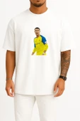 Oversize Cr7 Ronaldo El Nassr Göğüs Tasarımlı Unisex T-Shirt thumbnail 7