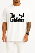 Oversize The Codefather - Bilgisayar Programcısı Göğüs Baskılı Unisex T-Shirt thumbnail 1