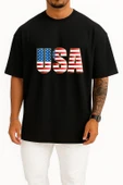 Oversize United States Of America - Amerika Birleşik Devletleri Göğüs Tasarımlı Unisex T-Shirt thumbnail 9