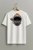 Oversize Dalgıç Başlığı - Diving Helmet Cep ve Sırt Tasarımlı Unisex T-Shirt thumbnail 8