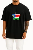 Oversize Flag Of South Sudan Göğüs Tasarımlı Unisex T-Shirt thumbnail 9