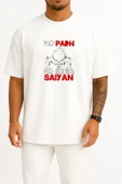 Oversize No Pain No Super Saiyan - Şınav Makinesi Göğüs Tasarımlı Unisex T-Shirt thumbnail 1