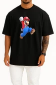 Oversize Süper Mario Göğüs Tasarımlı Unisex T-Shirt thumbnail 9