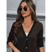 Lucky Life Kadın Uzun Kollu Cepli önden Düğmeli Uzun Modal Ceket thumbnail 1