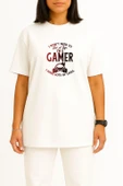 Oversize Ben Oyuncuyum - Gamer Göğüs Baskılı Unisex T-Shirt thumbnail 5