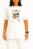 Oversize Feliz Navidad Yeni Yıl Yılbaşı Geyik Kardanadam Göğüs Tasarımlı Unisex T-Shirt thumbnail 2