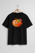 Oversize California Roll Sashimi Sushi Makizushi Unagi Göğüs Tasarımlı Unisex T-Shirt thumbnail 9
