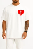 Oversize Kalp İçinde I Harfi Cep Tasarımlı Unisex T-Shirt thumbnail 7