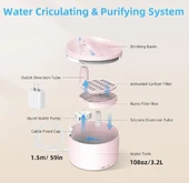 Dogness D06 Akıllı Su Pınarı 3.2 Lt - Evcil Hayvanlar İçin Akıllı Su Çeşmesi thumbnail 3