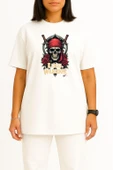 Oversize Rebel Warrior Skull Göğüs Baskılı Unisex T-Shirt thumbnail 2