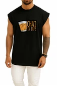 Oversize Chai İs Life Göğüs Baskılı Atlet thumbnail 9