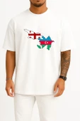 Oversize Georgia Azerbaijan Göğüs Tasarımlı Unisex T-Shirt thumbnail 3
