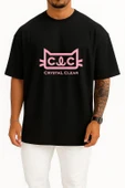 Oversize Clc K-Pop Logo Crystal Clear Göğüs Tasarımlı Unisex T-Shirt thumbnail 9