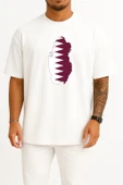 Oversize Katar - Qatar Bayrağı Göğüs Tasarımlı Unisex T-Shirt thumbnail 5