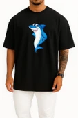 Oversize Great White Shark Bull Shark Göğüs Tasarımlı Unisex T-Shirt thumbnail 9