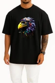 Oversize Illustration Of Eagle Head Göğüs Tasarımlı Unisex T-Shirt thumbnail 11